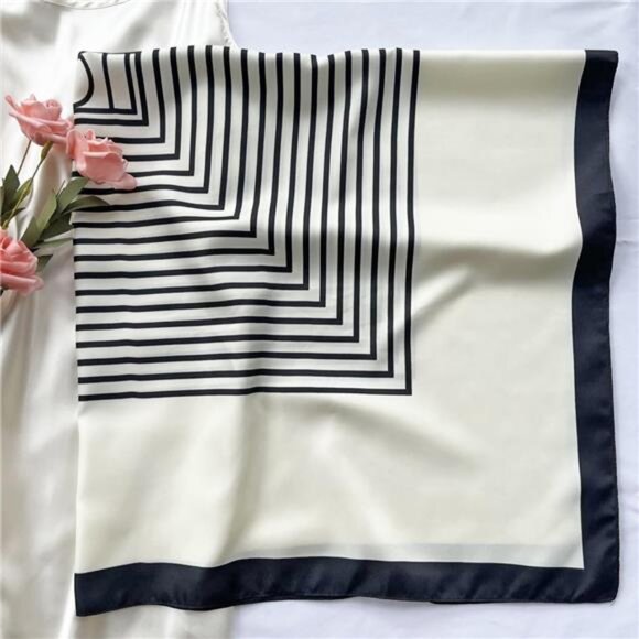 Silk Like Head Scarf for Women - Satin Large Hair Scarves - 35" Square - Picture 2 of 7